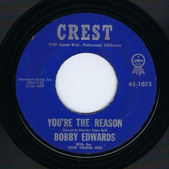 Bobby Edwards Vinyl 45 I'm A Fool For Loving You/You're The Reason VG Country - Picture 2 of 2
